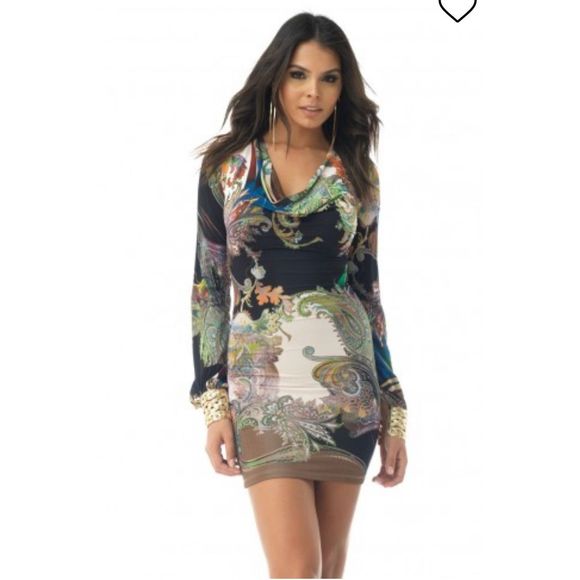 Sky Bodycon mini dress with gold cuffs - Picture 11 of 12